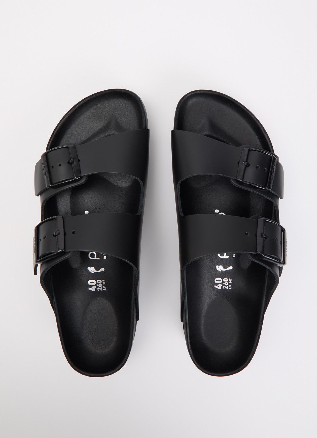 Birkenstock Arizona Pap Flex sandaal van leer met plateauzool - detail 4 zwart