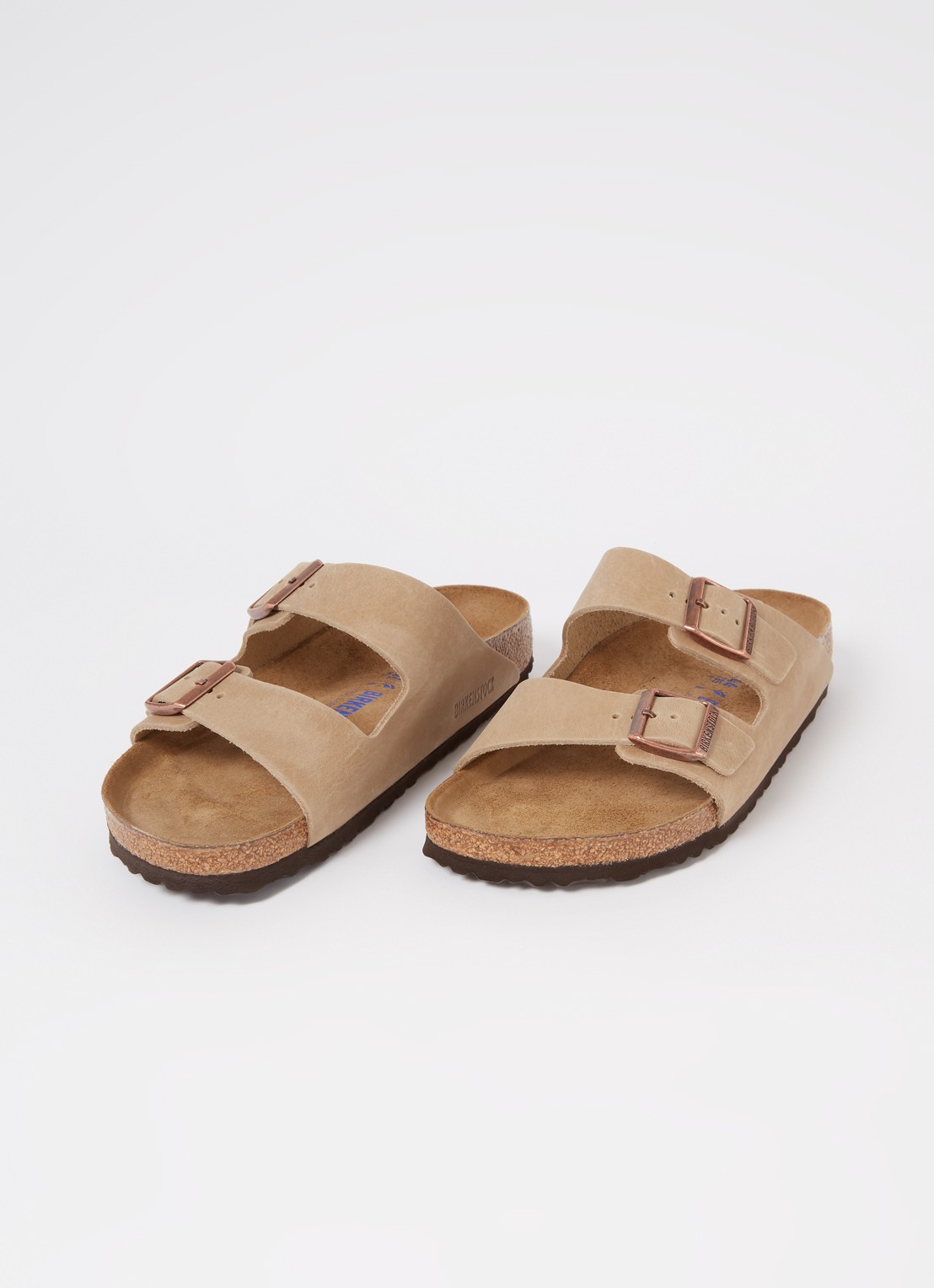 Birkenstock Arizona slipper van leer - detail zand