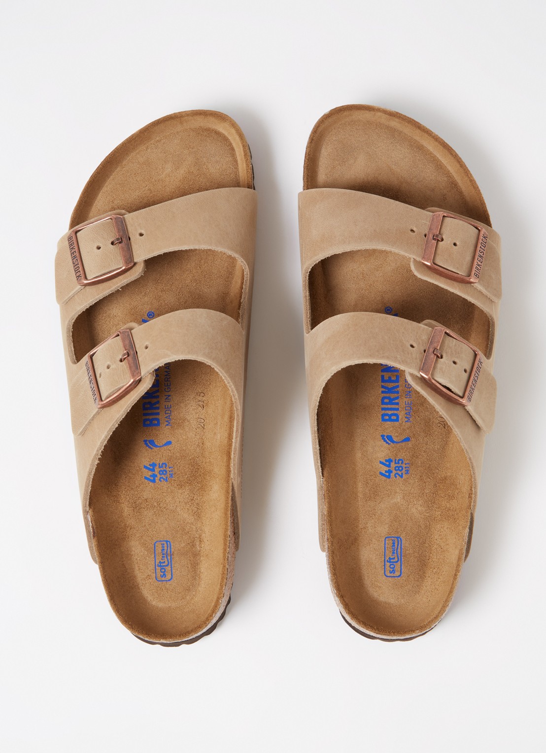 Birkenstock Arizona slipper van leer - detail 3 zand