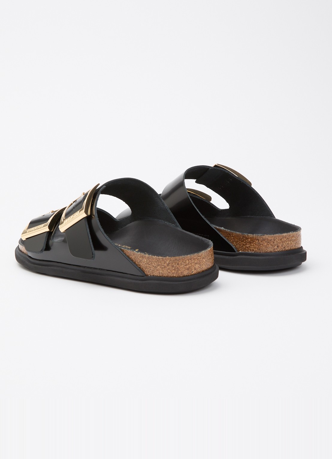Birkenstock Arizona slipper van leer - achterkant zwart