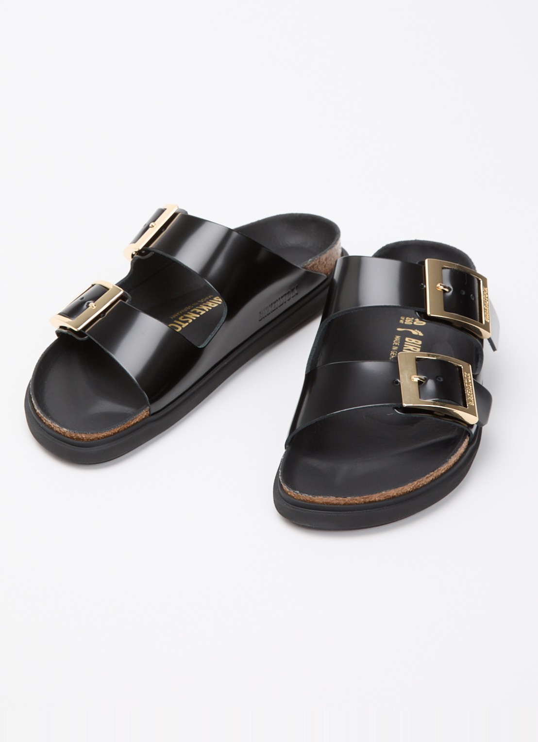 Birkenstock Arizona slipper van leer - detail 2 zwart