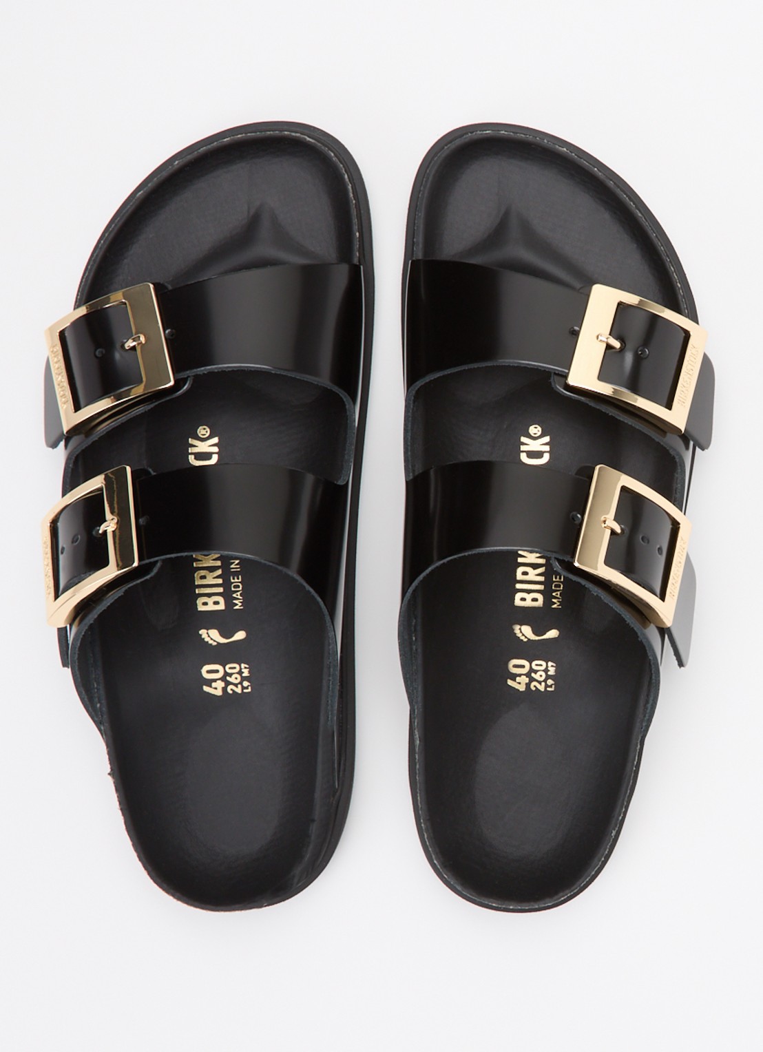 Birkenstock Arizona slipper van leer - detail 3 zwart
