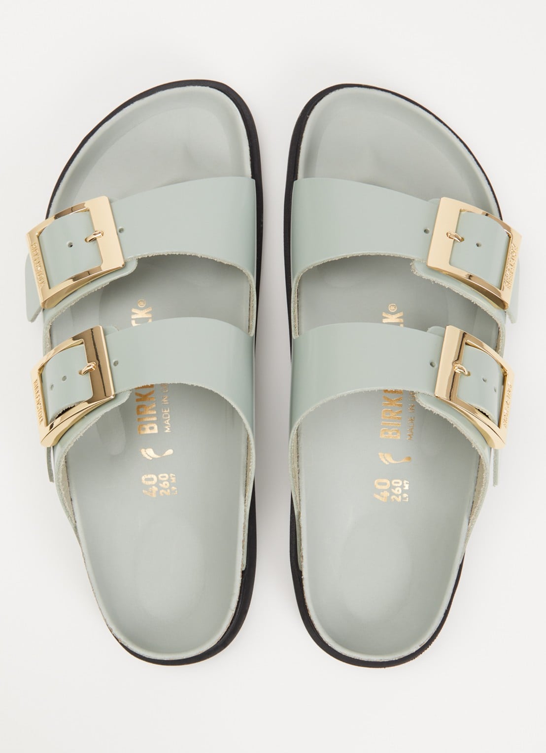 Birkenstock Arizona slipper van leer - detail 3 mint