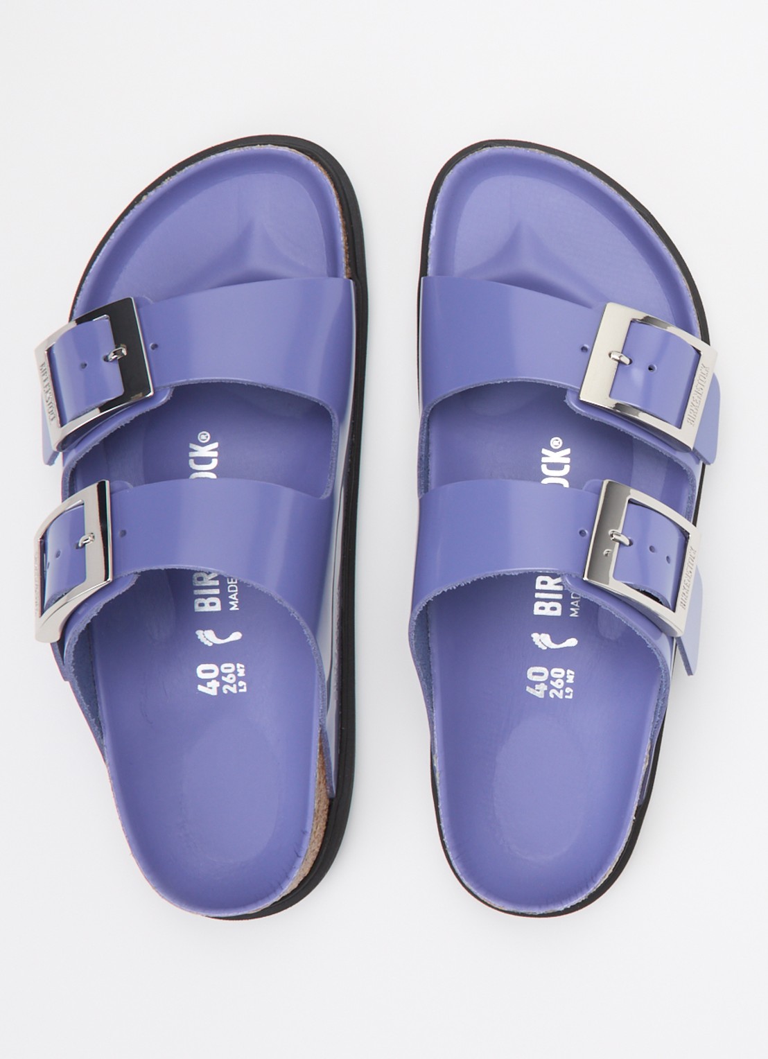Birkenstock Arizona slipper van leer - detail 3 lila