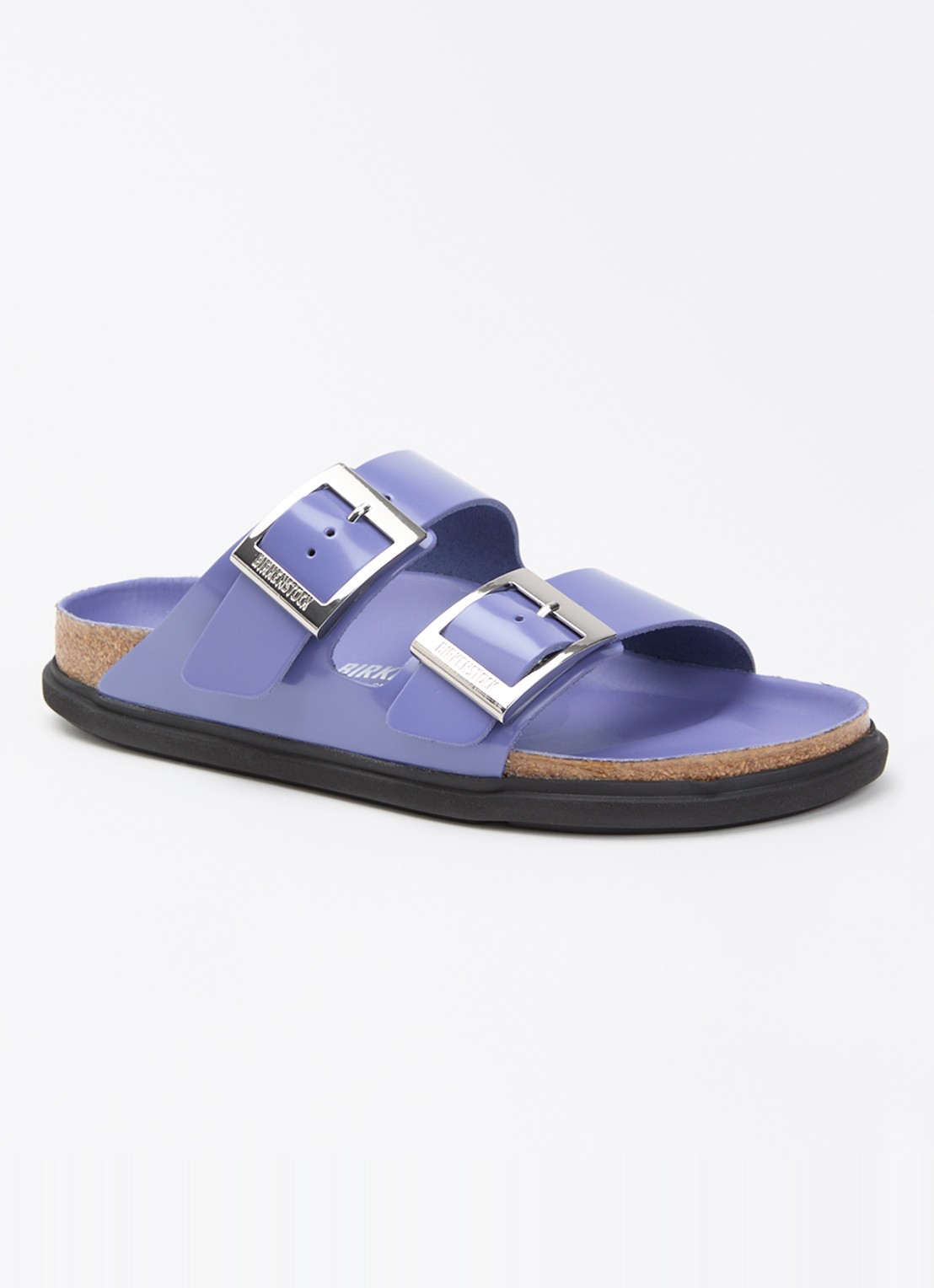 Birkenstock Arizona slipper van leer - voorkant lila