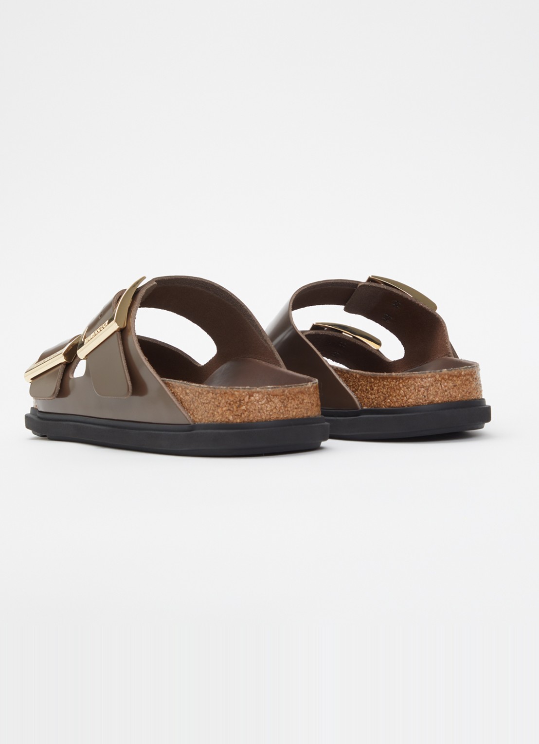 Birkenstock Arizona slipper van leer - achterkant 2 donkerbruin