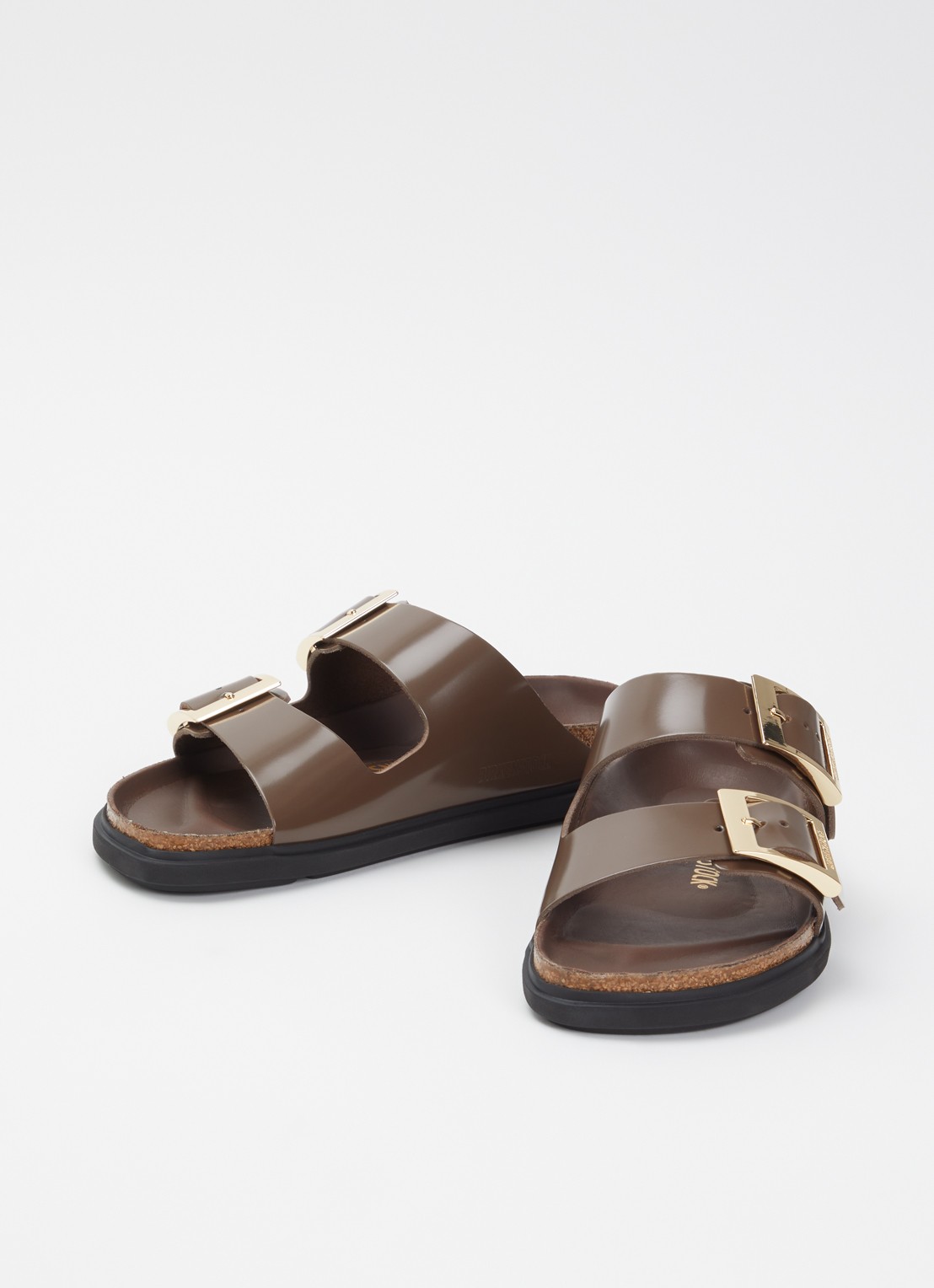 Birkenstock Arizona slipper van leer - detail 3 donkerbruin