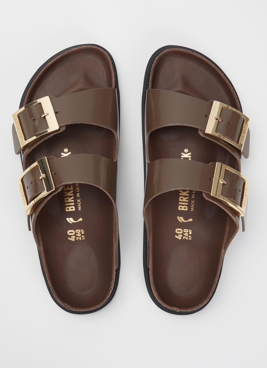 Birkenstock Arizona slipper van leer - detail 4 donkerbruin