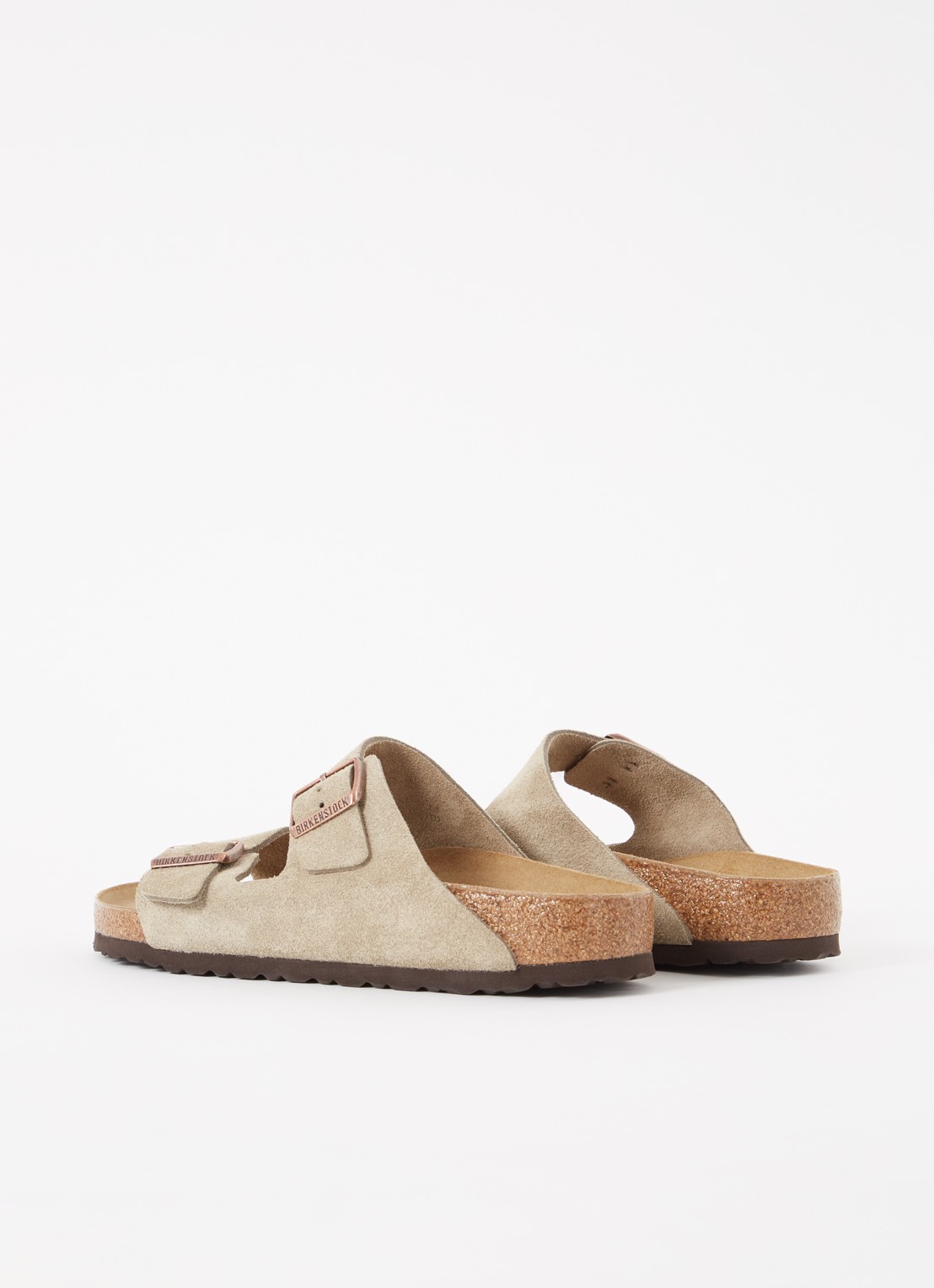 Birkenstock Arizona slipper van suède - achterkant 8 taupe