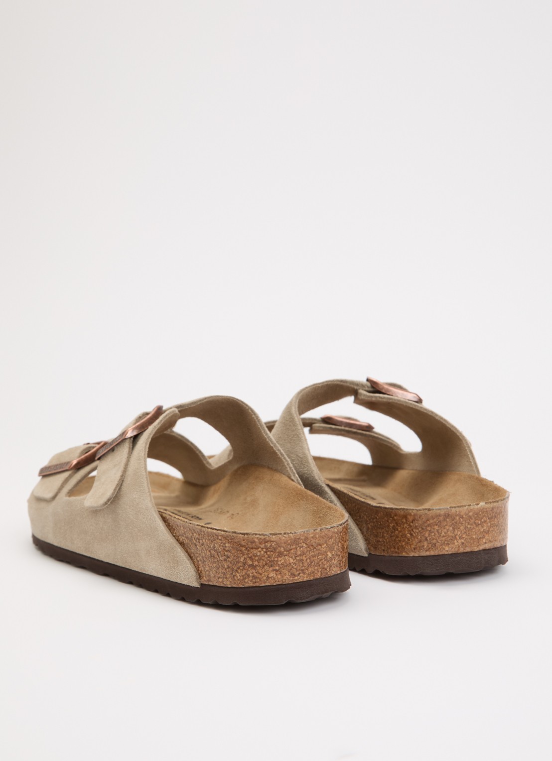 Birkenstock Arizona slipper van suède - achterkant 9 taupe