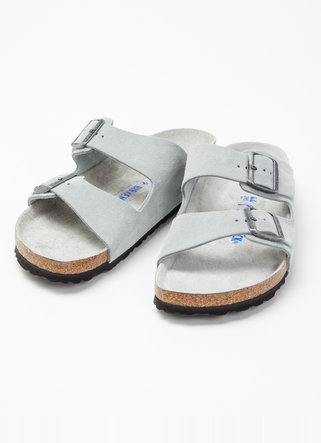 Birkenstock Arizona slipper van suède - detail grijs