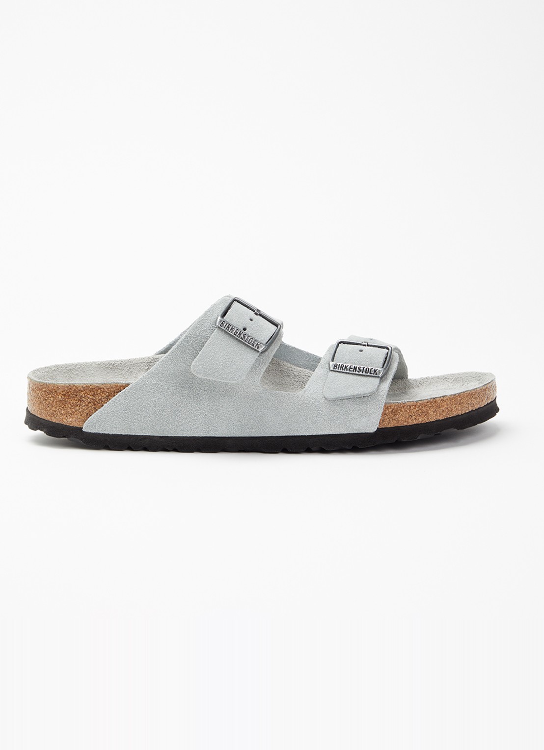 Birkenstock Arizona slipper van suède - voorkant 4 grijs
