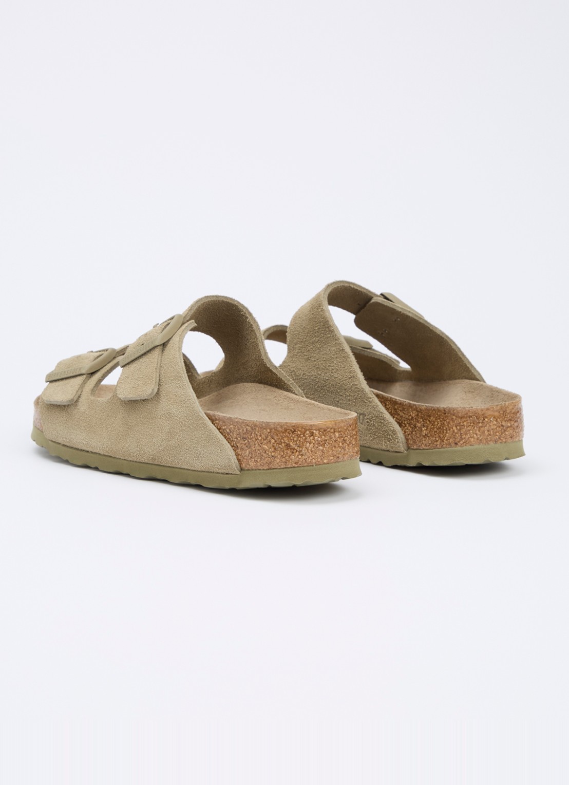 Birkenstock Arizona slipper van suède - achterkant 5 khaki
