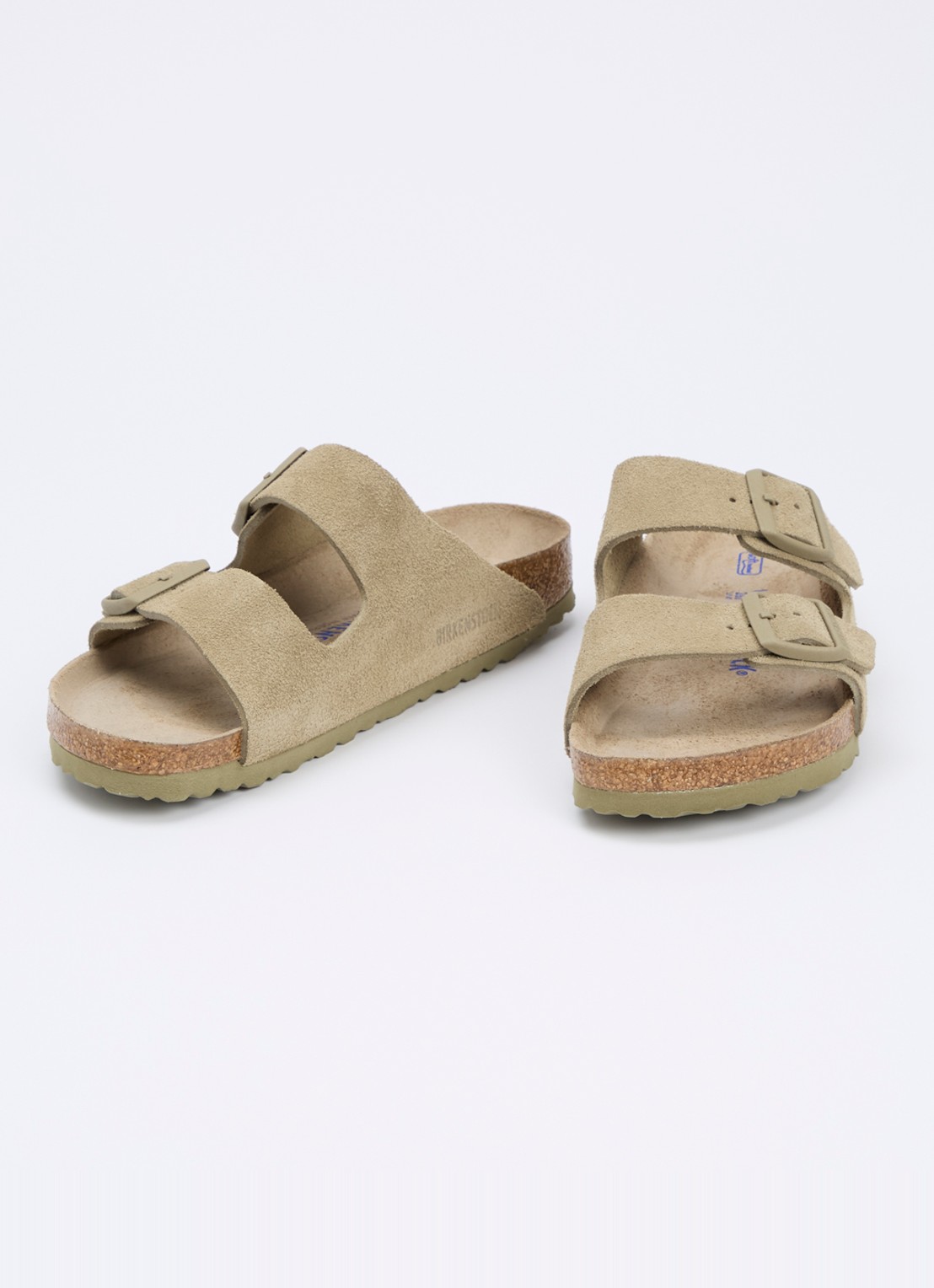 Birkenstock Arizona slipper van suède - detail 2 khaki