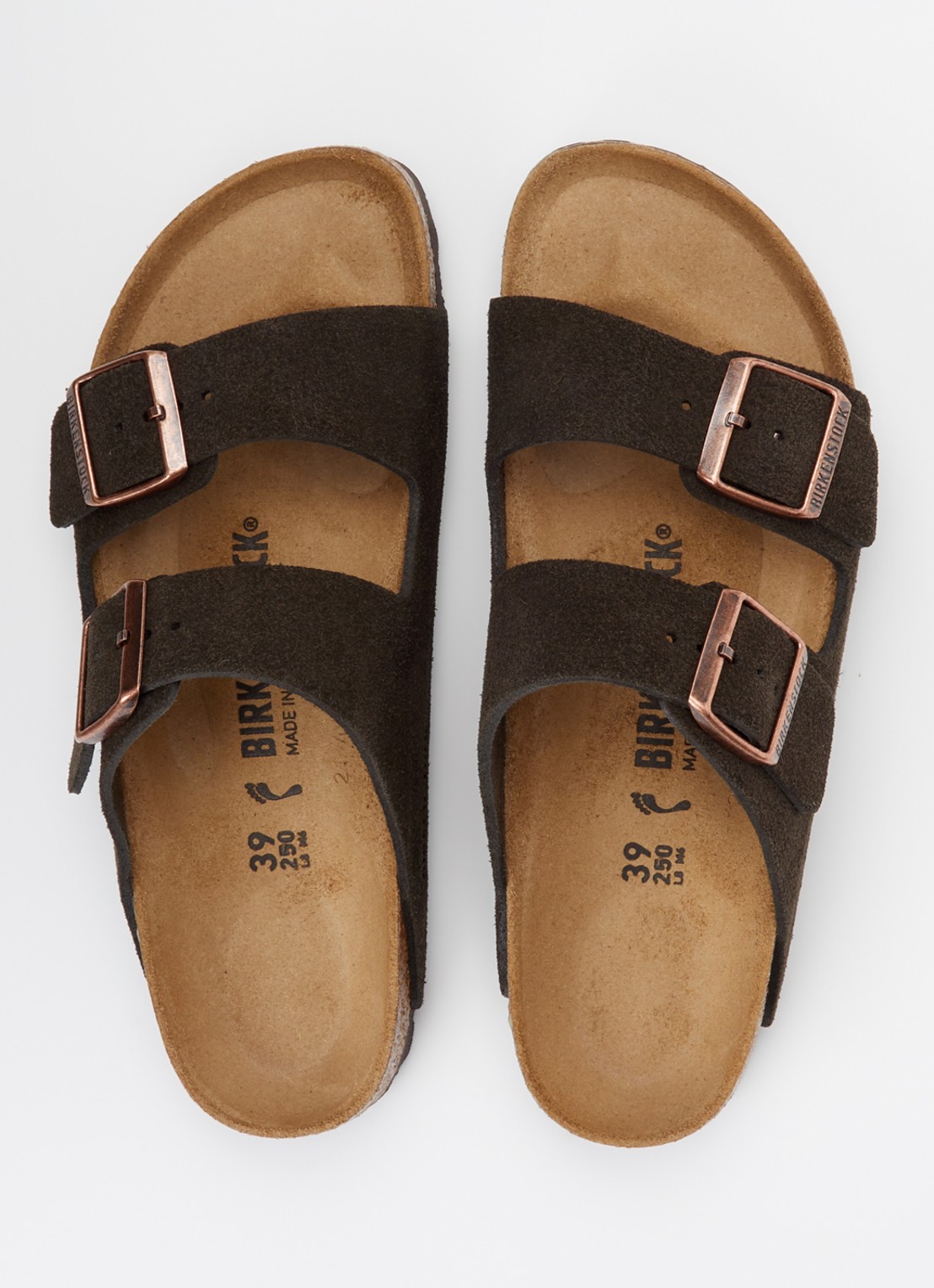 Birkenstock Arizona slipper van suède - detail 4 donkerbruin