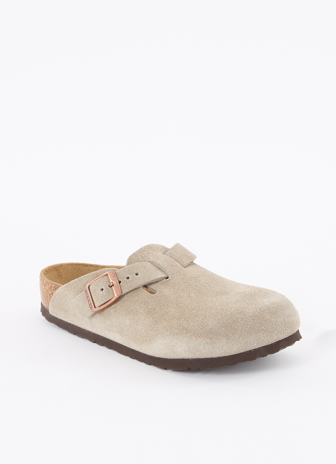 Birkenstock Bosten instapper van suède  - voorkant 3 khaki