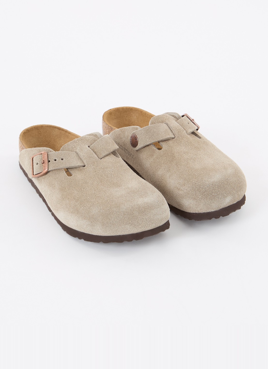 Birkenstock Bosten instapper van suède  - voorkant 4 khaki