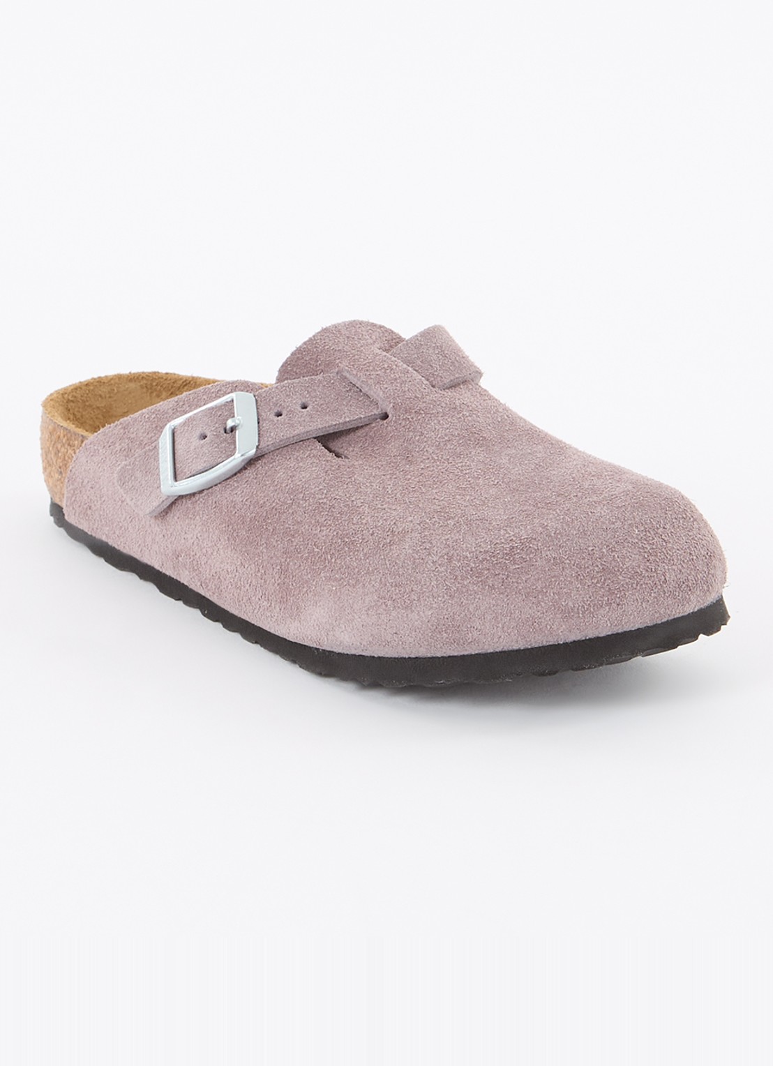 Birkenstock Bosten instapper van suède  - voorkant oudroze