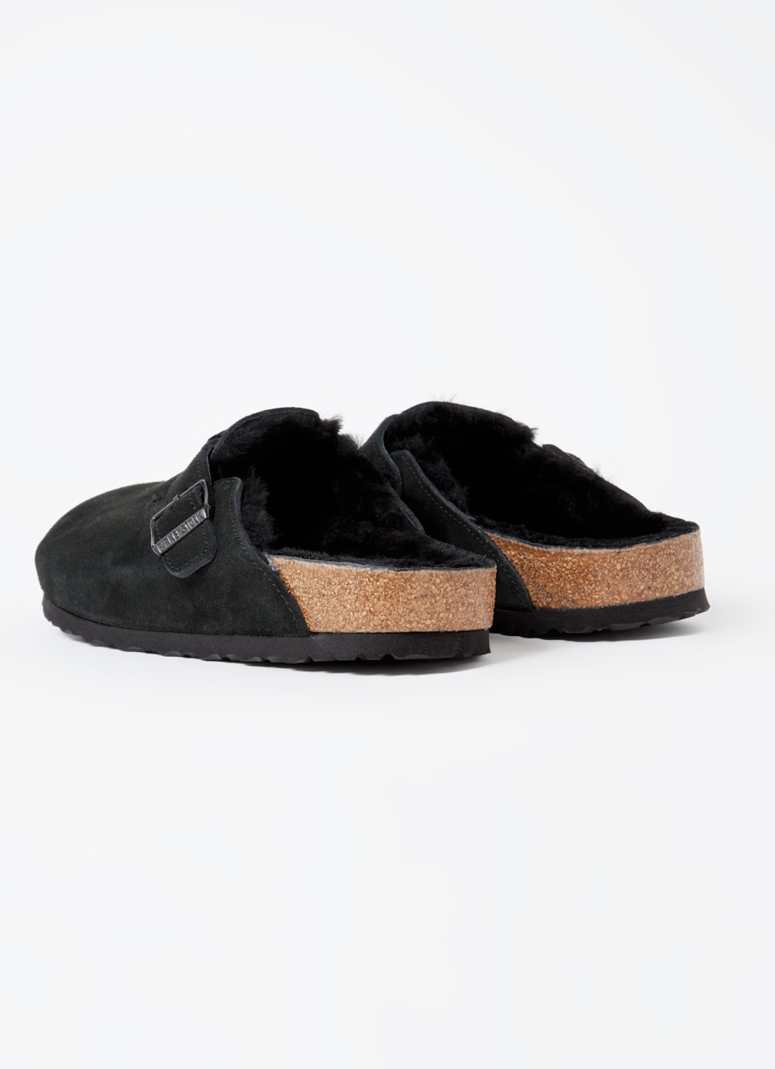 Birkenstock Boston clog van suède - achterkant 4 zwart