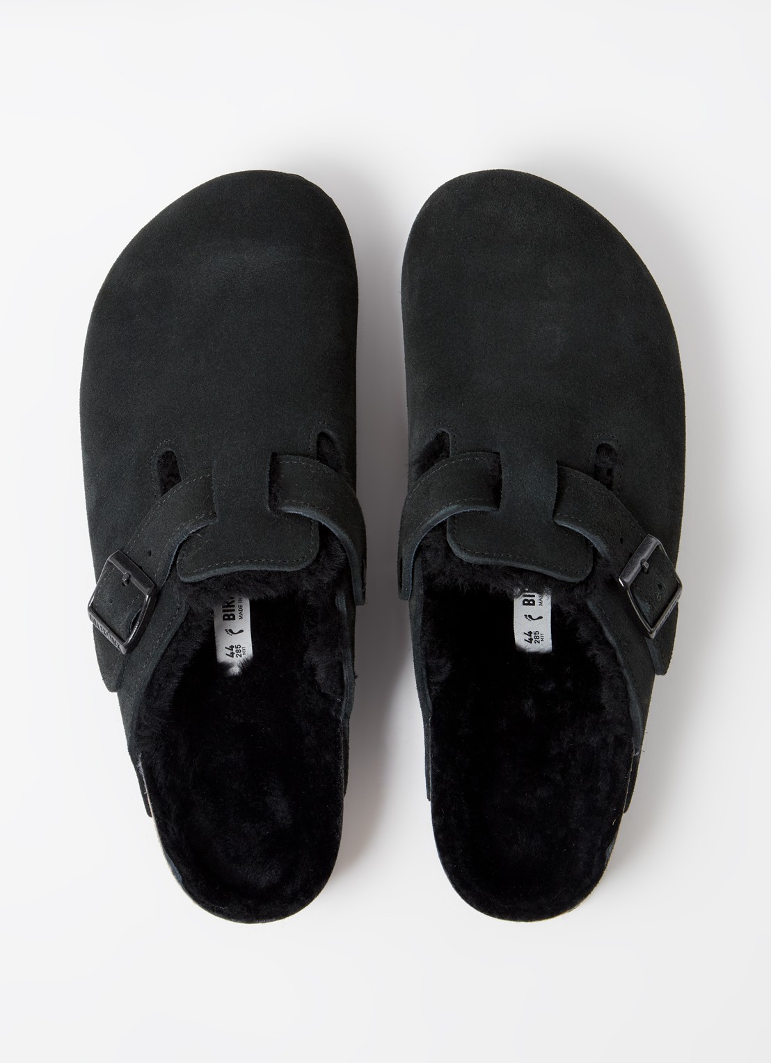 Birkenstock Boston clog van suède - detail 2 zwart