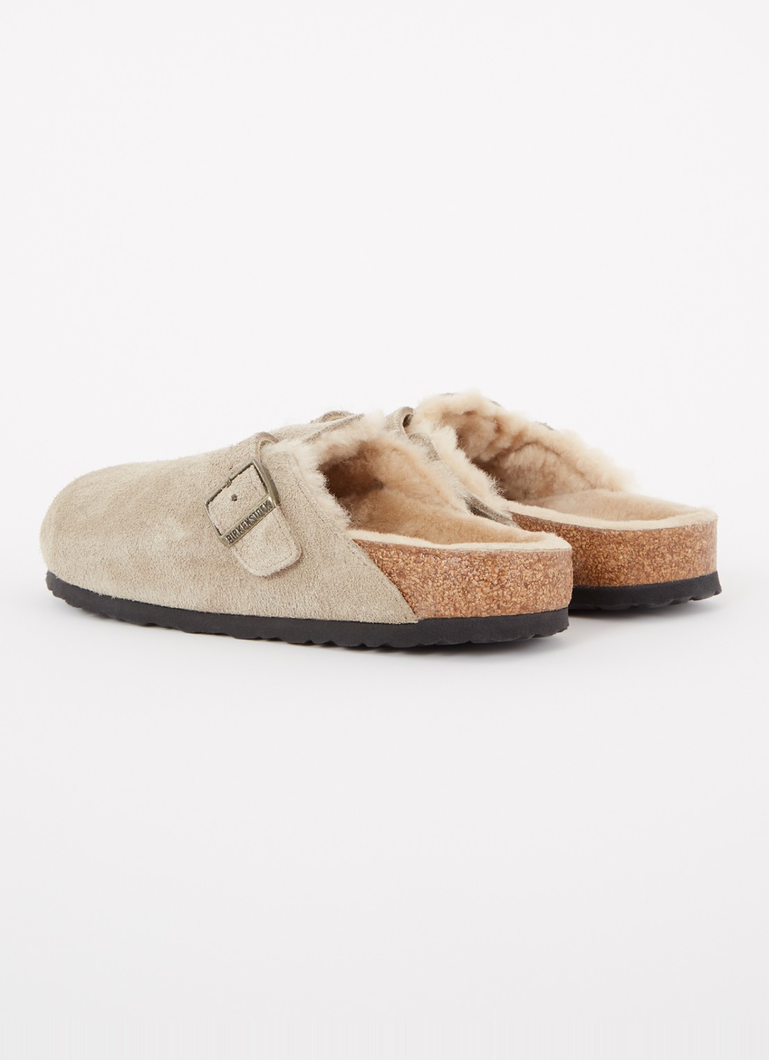 Birkenstock Boston clog van suède - achterkant 4 donkerbeige