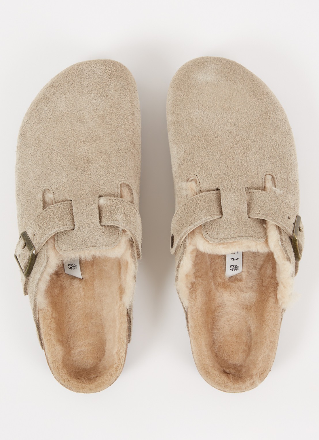 Birkenstock Boston clog van suède - detail 2 donkerbeige