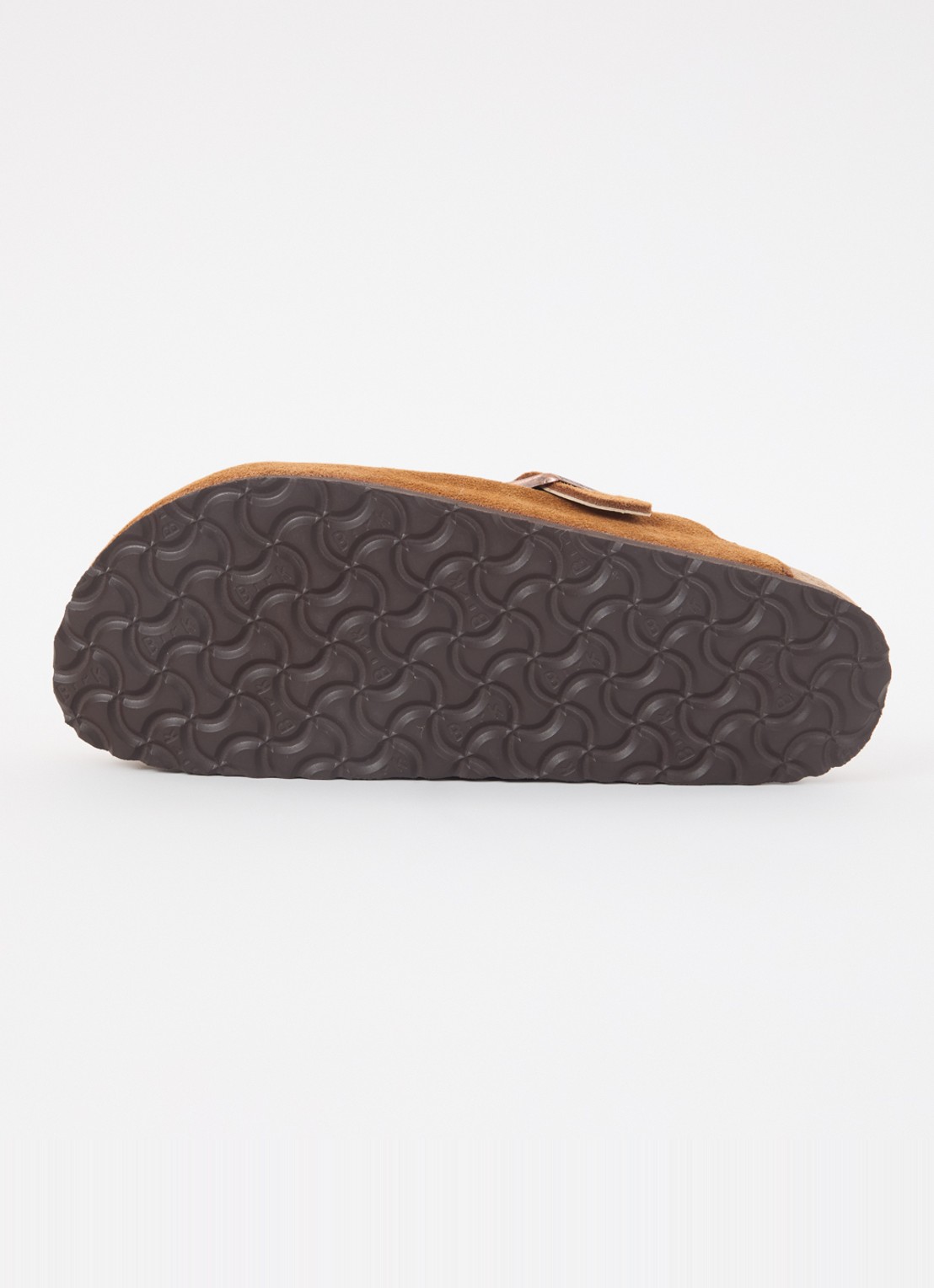 Birkenstock Boston clog van suède - detail 5 cognac