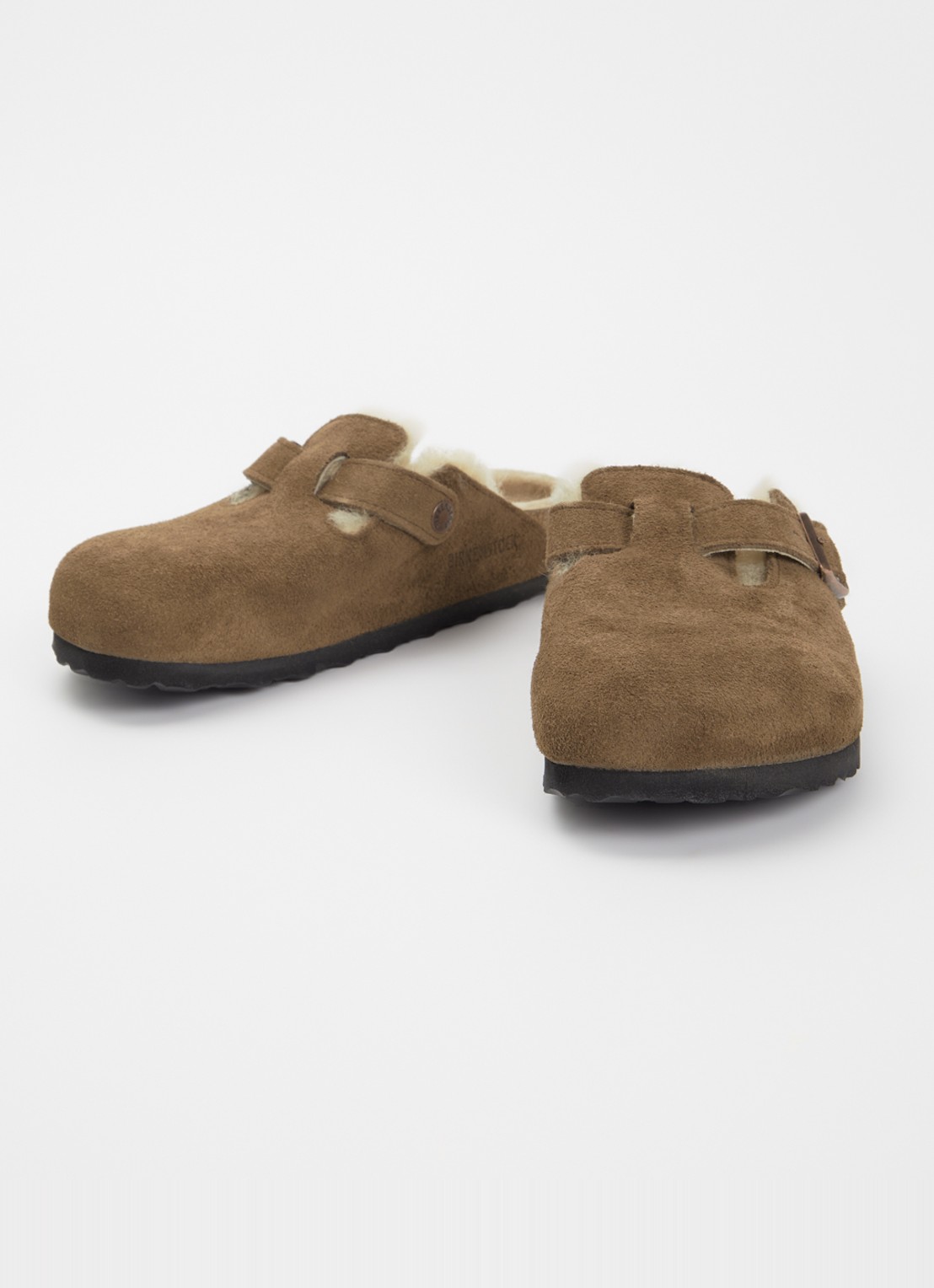 Birkenstock Boston clog van suède - detail 2 bruin