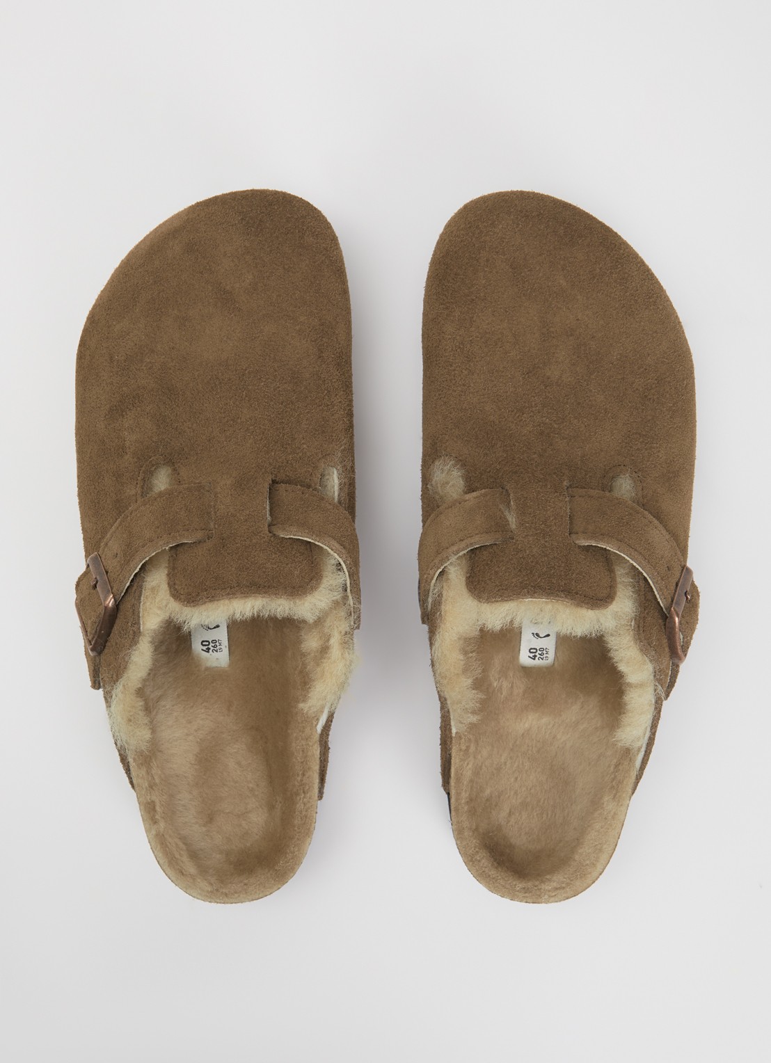 Birkenstock Boston clog van suède - detail 3 bruin
