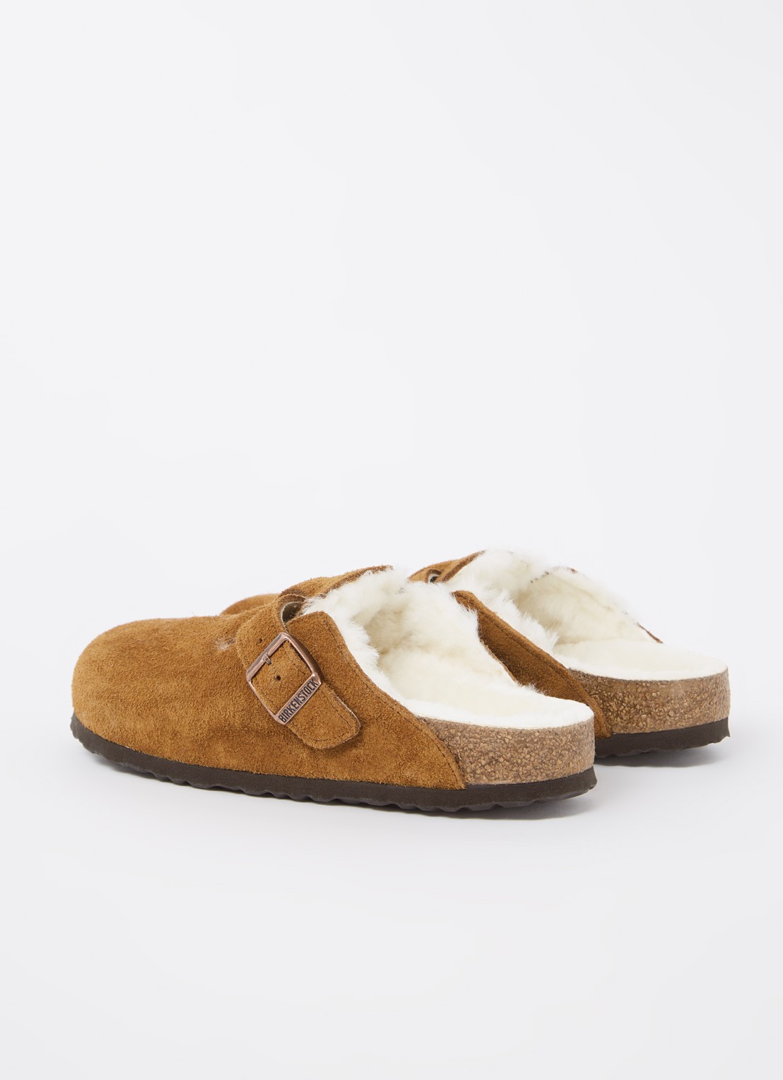 Birkenstock Boston clog van suède - achterkant 5 cognac