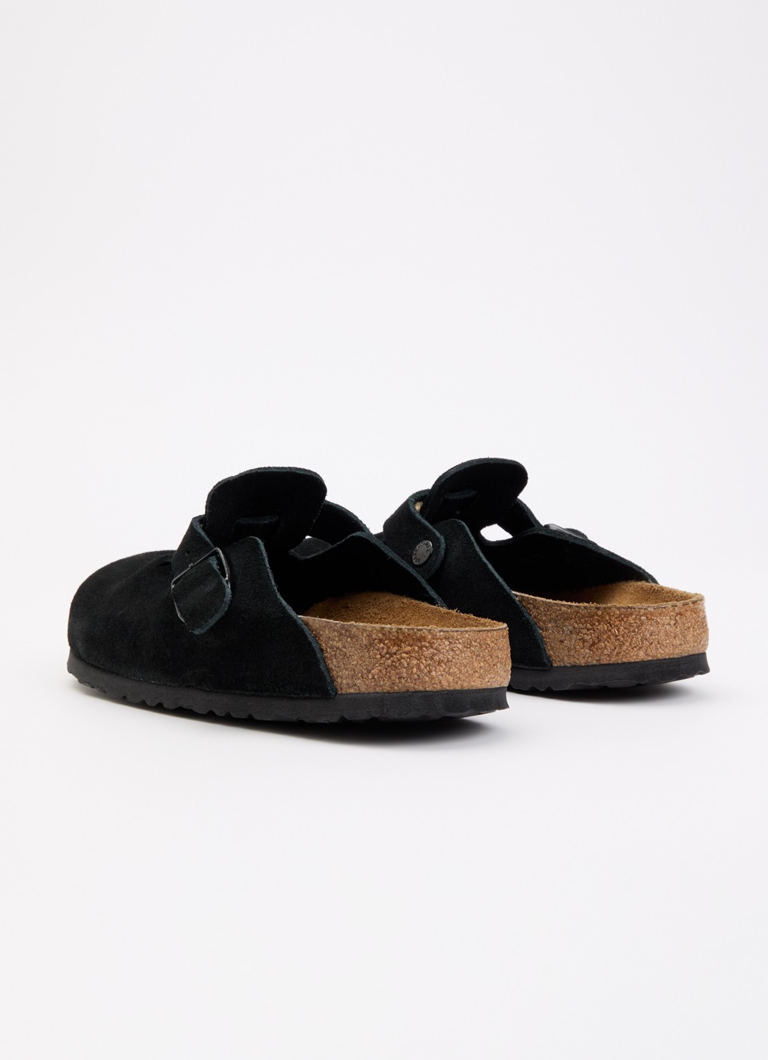 Birkenstock Boston muiltje van suède - achterkant zwart
