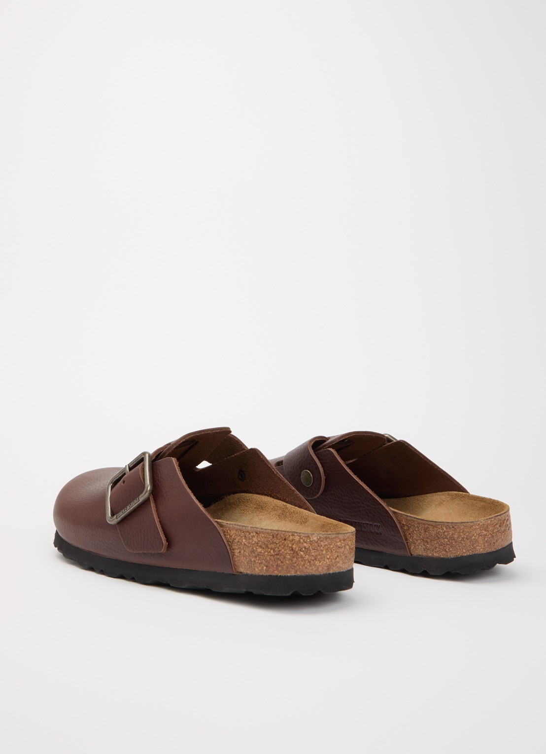 Birkenstock Boston wire Buckle muiltje van leer - achterkant donkerbruin