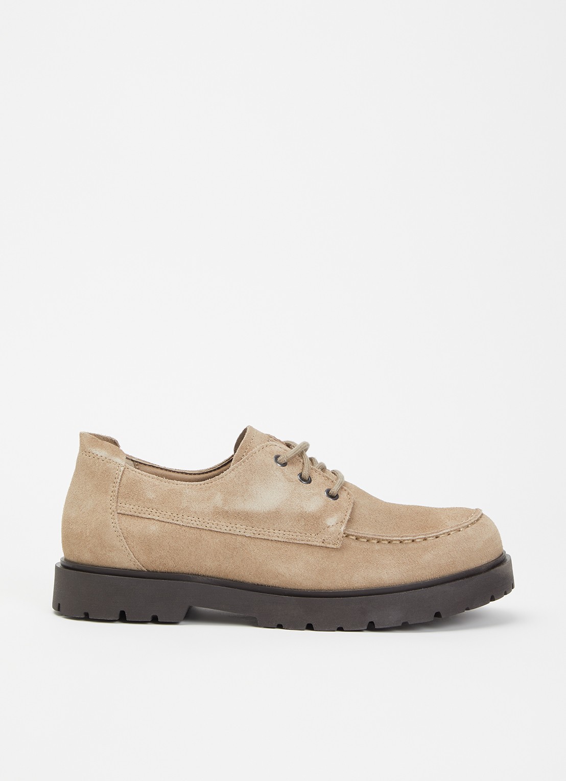 Birkenstock Highwood veterschoen van suède - voorkant 5 zand