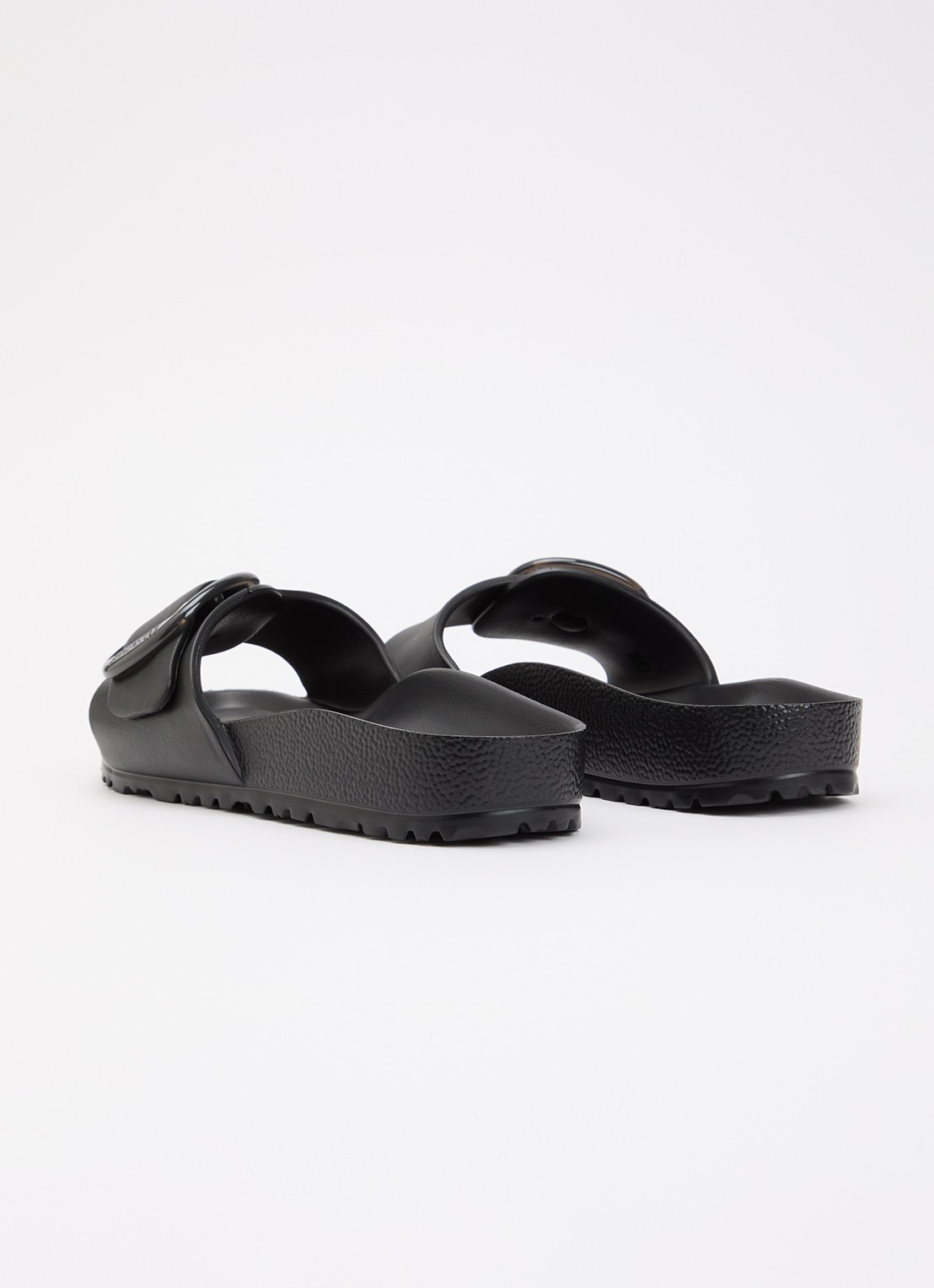 Birkenstock Madrid Big Buckle slipper met gespdetail - achterkant zwart