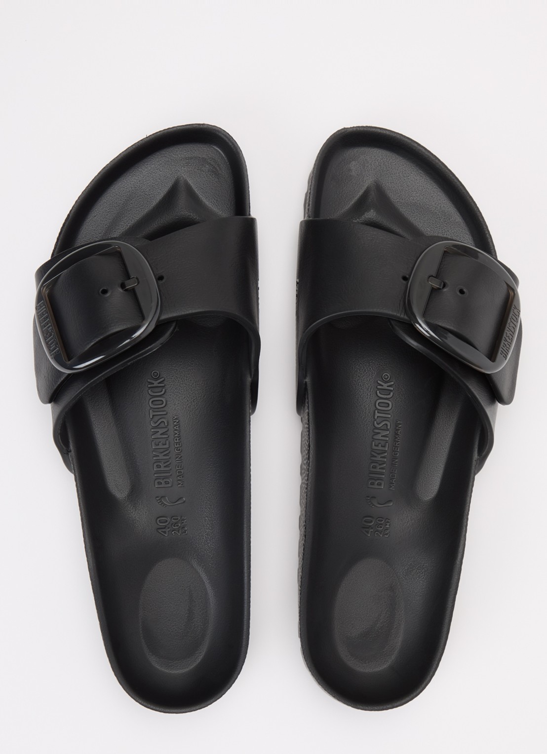 Birkenstock Madrid Big Buckle slipper met gespdetail - detail 3 zwart