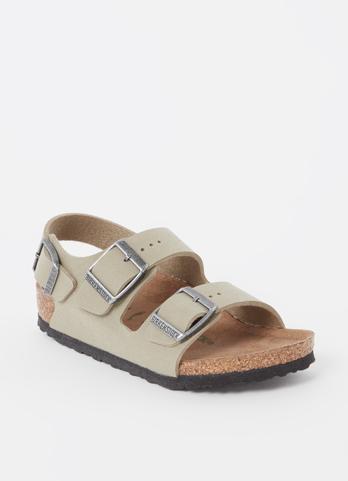 Birkenstock Milano sandaal van nubuck - voorkant khaki