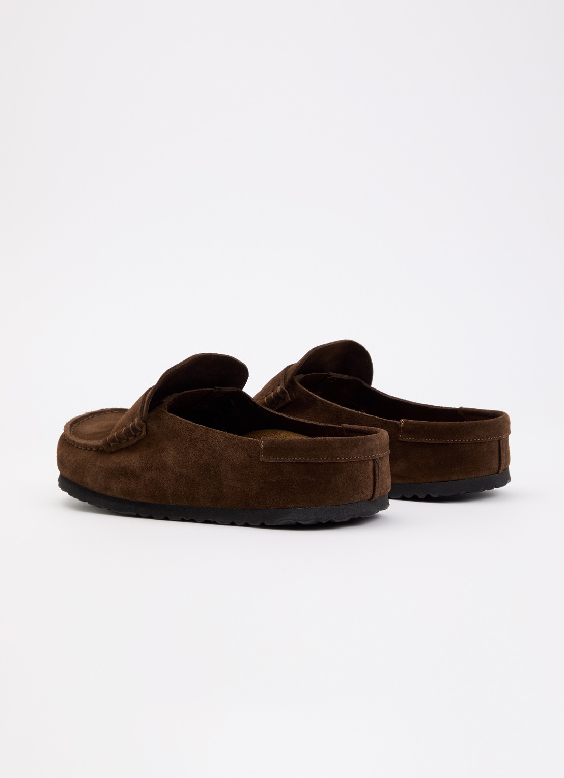 Birkenstock Naples muiltje van suède - achterkant 2 donkerbruin