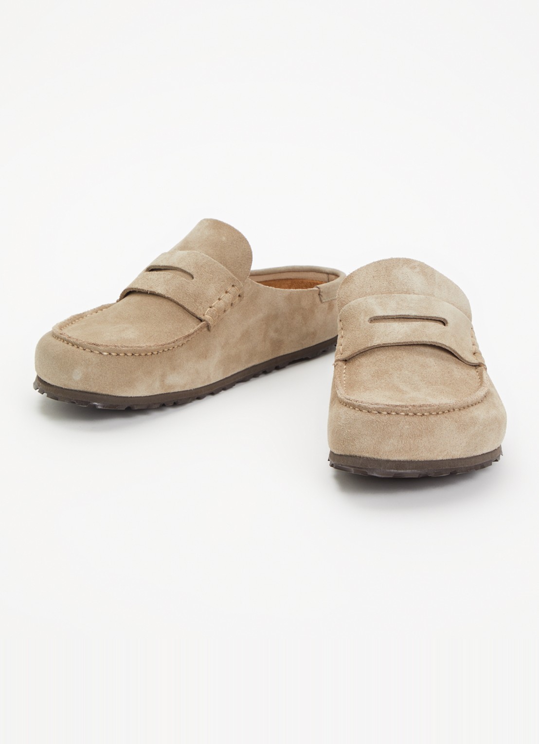 Birkenstock Naples slip-on van suède - detail 3 khaki