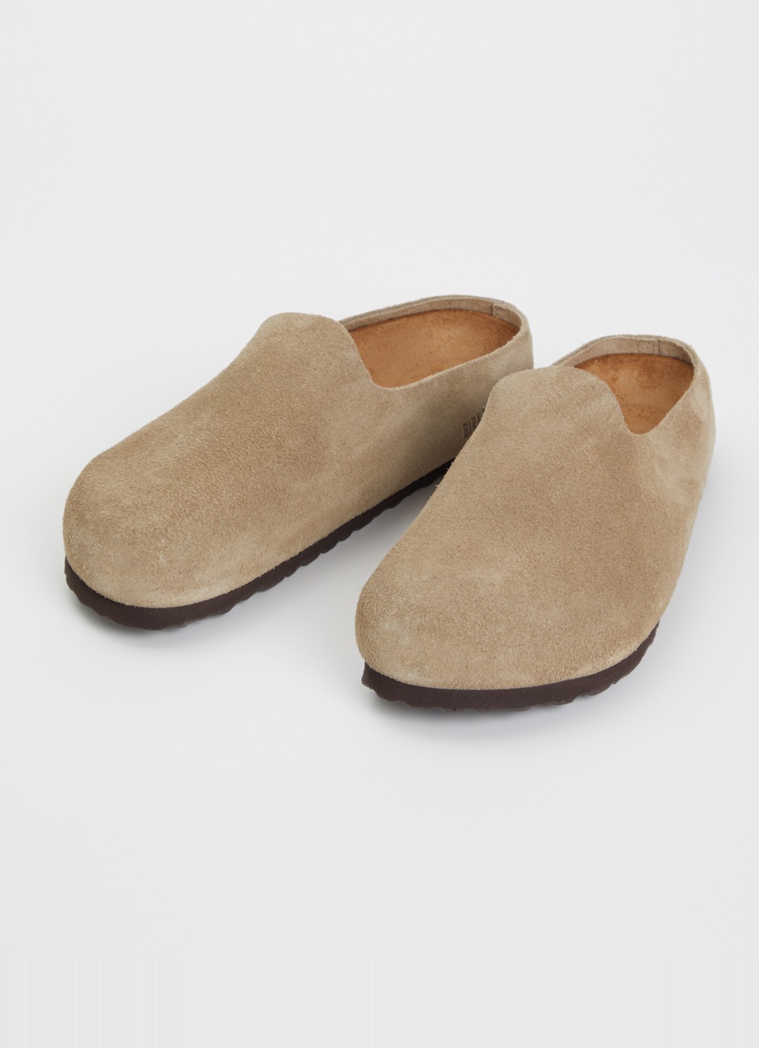 Birkenstock Narrow Fit Amsterdam Wrapped muiltje van suède - detail 2 taupe