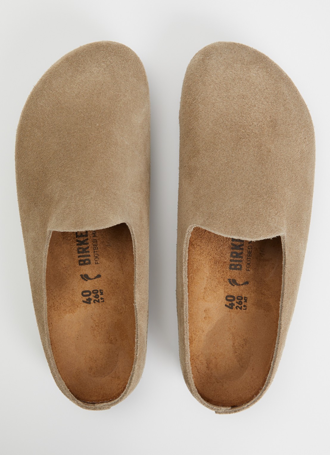 Birkenstock Narrow Fit Amsterdam Wrapped muiltje van suède - detail 3 taupe