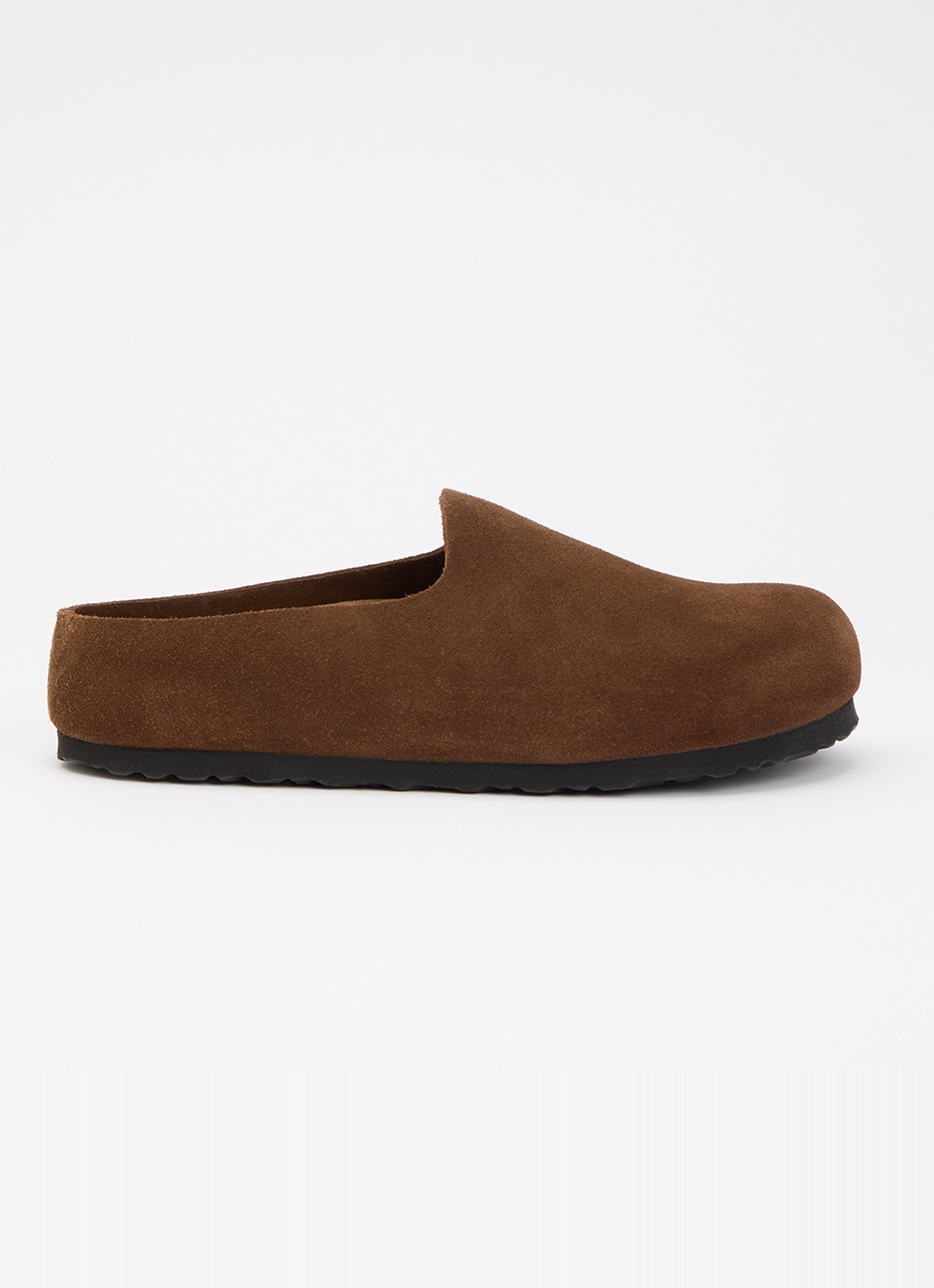 Birkenstock Narrow Fit Amsterdam Wrapped muiltje van suède - voorkant bruin