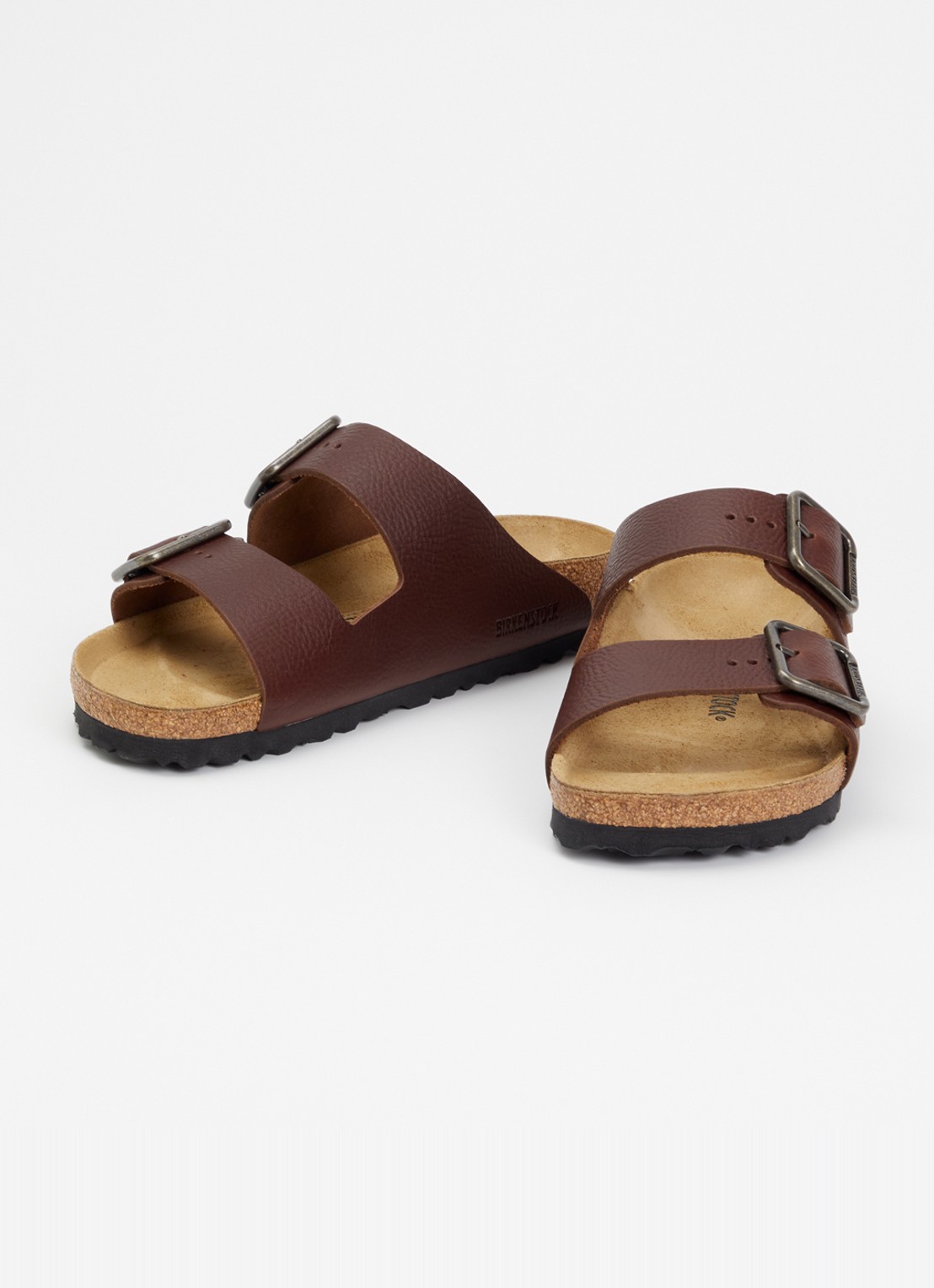 Birkenstock Narrow Fit Arizona slipper van leer - detail 2 bruin