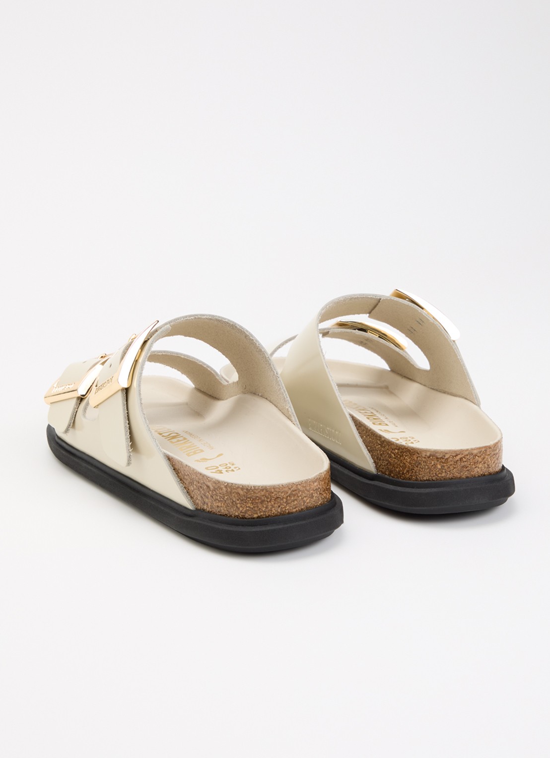 Birkenstock Narrow Fit Arizona slipper van leer - achterkant naturel