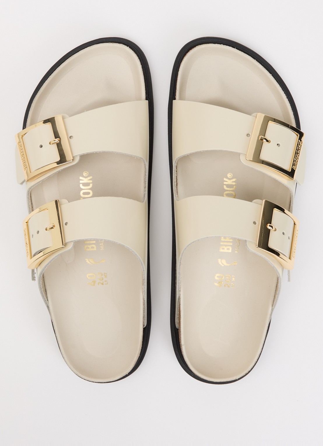 Birkenstock Narrow Fit Arizona slipper van leer - detail 3 naturel