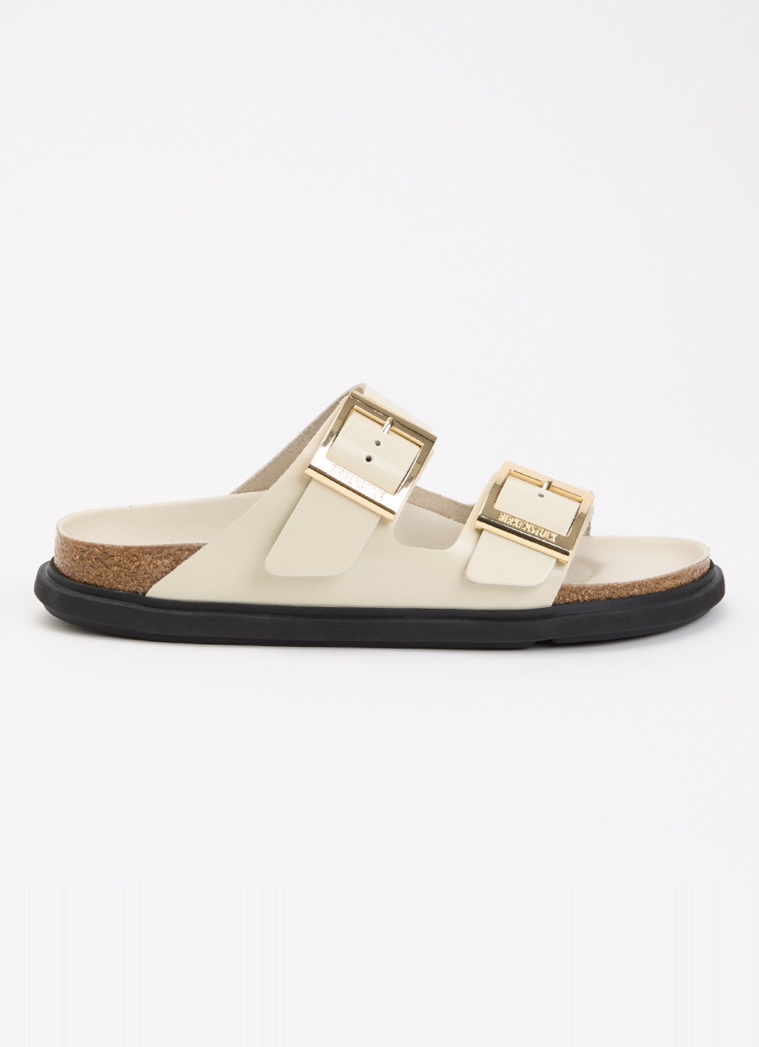Birkenstock Narrow Fit Arizona slipper van leer - voorkant 5 naturel