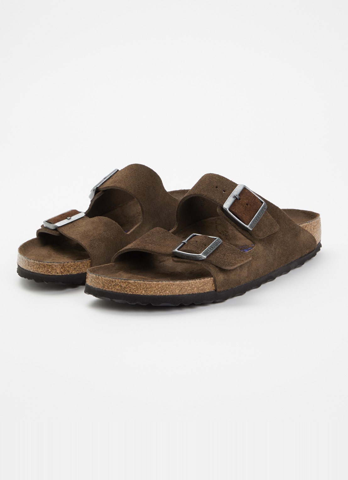 Birkenstock Narrow Fit Arizona slipper van suède - detail 2 chocoladebruin