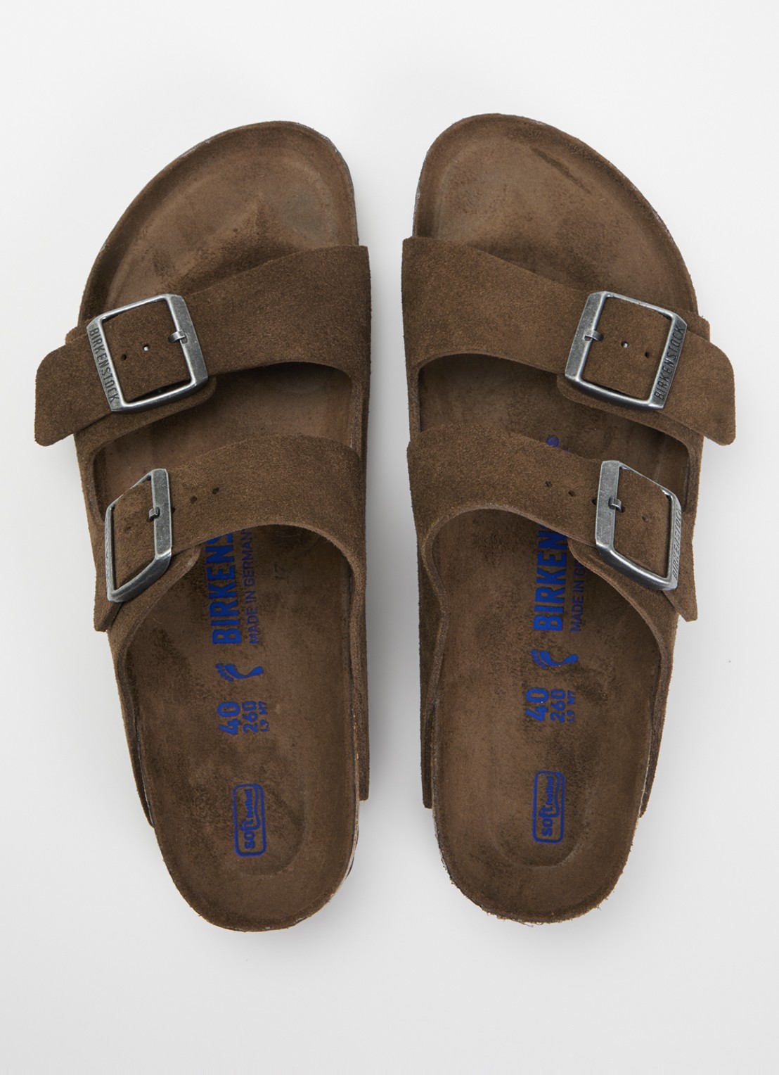 Birkenstock Narrow Fit Arizona slipper van suède - detail 3 chocoladebruin