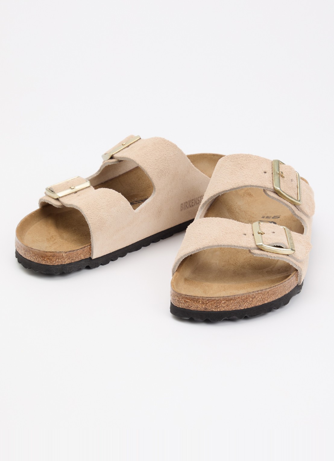 Birkenstock Narrow Fit Arizona slipper van suède - detail 2 beige