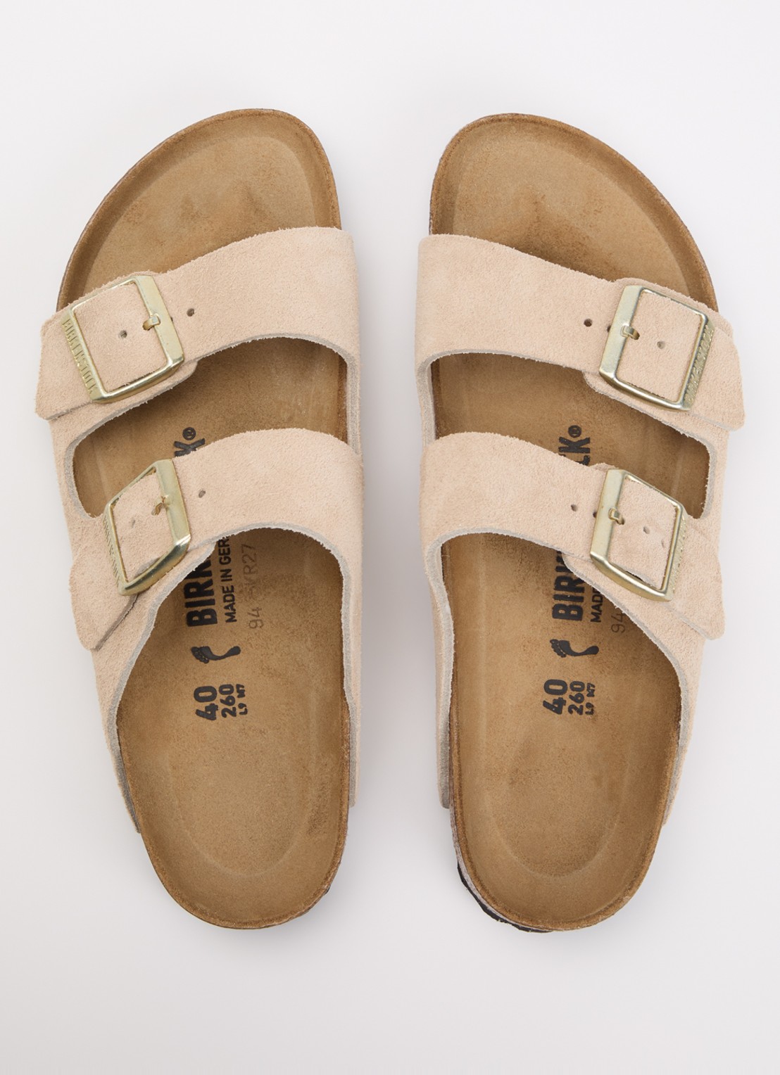 Birkenstock Narrow Fit Arizona slipper van suède - detail 3 beige