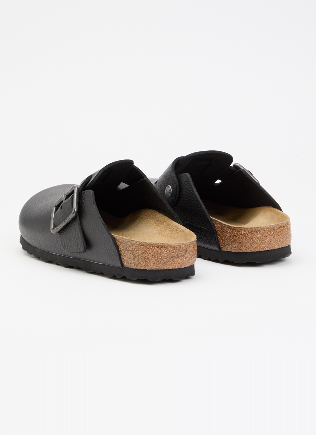 Birkenstock Narrow Fit Boston muiltje van leer - achterkant 5 zwart